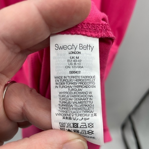 SWEATY BETTY woman pink activewear tie waist casual athletic casual dress M - Picture 7 of 10